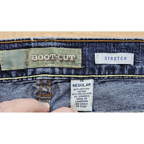 Old Navy Jeans Womens 14 Regular Blue Boot Cut Stretch Denim RN 54023 Casual - Picture 4 of 7